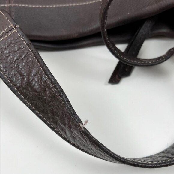 Coach Brown Thick Pebbled Leather Soho Buckle Convertible Crossbody Shoulder Bag - Picture 6 of 16